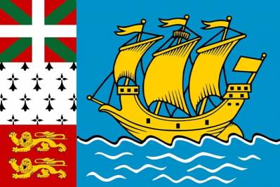 A bandeira não oficial de São Pedro e Miquelon